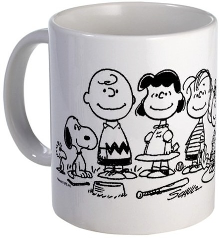 The Peanuts gang mug