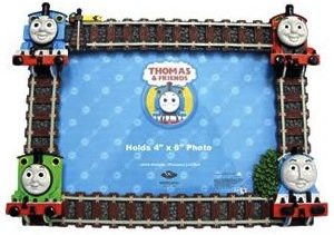 Thomas the tank engine photo frame with rails and trains