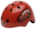 Lightning McQueen bicycle helmet and protective gear ready for the kids safety.