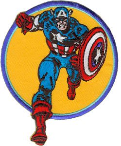 See Captain America running on this marvel patch