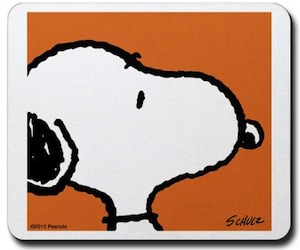 Snoopy orange mousepad for when you want art on your desk