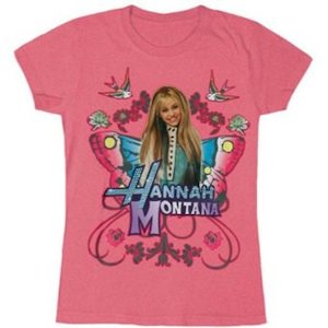 Hannah Montana pink t-shirt with butterfly's