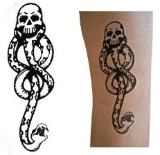 Show you support to Lord Voldemort with this Dark Mark tattoo