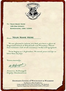 Personal Hogwarts Acceptance Letter