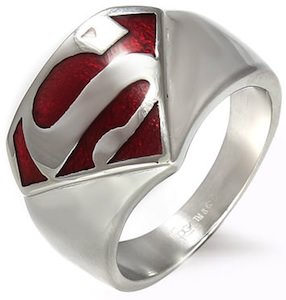 Superman Steel logo Ring