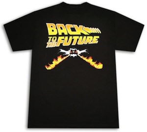 Back to the future flames logo t-shirt