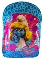 The Smurfs backpack with smurfette on it