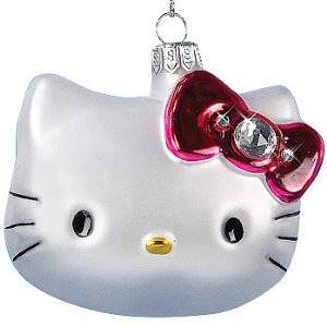 Hello Kitty Glass christmas ornament