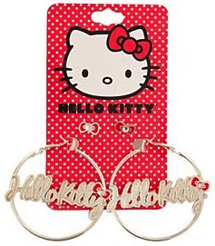 Hello Kitty Hoop And Bow Earrings (2 Pair)