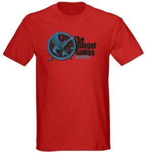 The Hunger Games red t-shirt with the Mockingjay