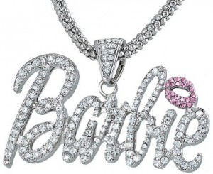 Barbie Crystal Pendant Charm Necklace