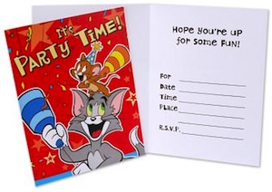 Tom and Jerry party invitations