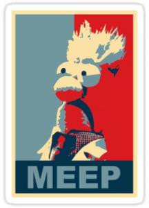 The Muppets Beaker Meep Vinyl Decal.