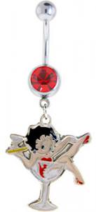Betty Boop Martini Dangle Belly Ring