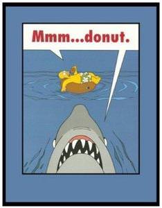 Simpsons Jaws Mmm Donut Magnet