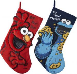 Sesame Street Elmo And Cookie Monster Stocking Set