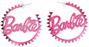 Barbie pink hoop earrings