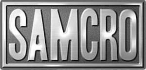 Sons of Anarchy Belt Buckle that says SAMCRO