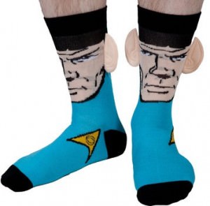Star Trek socks with spock and his ears