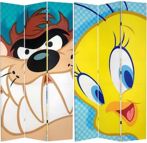 Looney Tunes Tasmanian Devil and Tweety Bird Room Divider