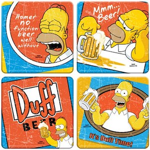 The Simpsons Duff Beer Coaster Set
