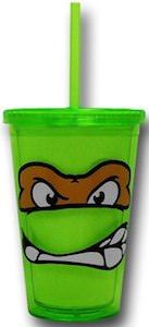 TMNT green cup with straw