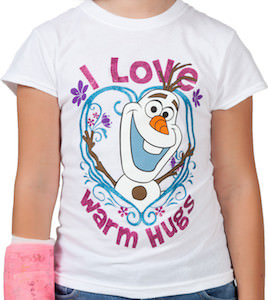 Frozen I Love Warm Hugs Olaf Kids T-Shirt