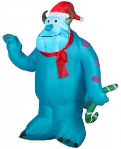 Monsters Inc Sully Santa Outdoor Inflatable