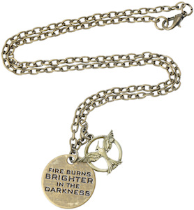The Hunger Games Mockingjay Fire Burns Brighter In The Darkness Necklace