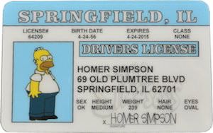 The Simpsons Homer Simpson Driver License ID Card