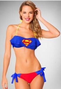 Superman Ruffled Halter Bikini