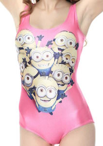 Women's Pink Minion Bathing Suit