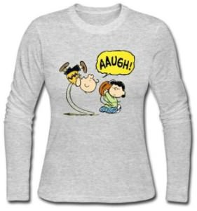 Charlie Brown And Lucy Football Long Sleeve T-Shirt