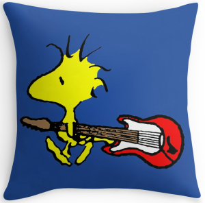 Woodstock Carrying Guitar Throw Pillow