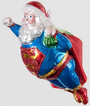 Santa Superman Christmas Tree Ornament