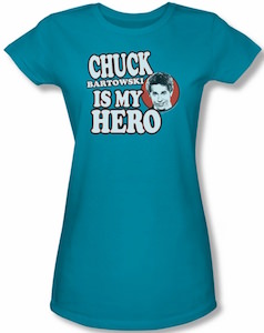 T-Shirt with Chuck Bartowski Is My Hero on it