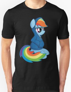 Rainbow Dash Brony In Hoodie T-Shirt