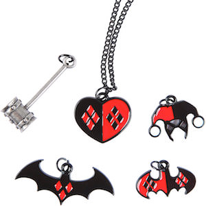 Harley Quinn Charm Necklace With 5 Charms