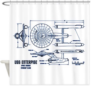Star Trek Enterprise Blueprint Shower Curtain