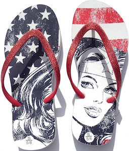 Wonder Woman US flag Flip Flops