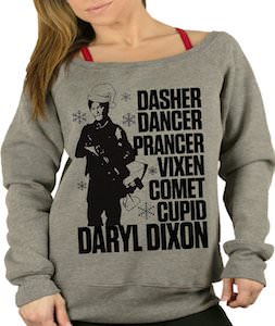 Daryl Dixon And Reindeer Names Christmas Sweater