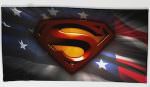 DC Comics Superman Logo And The US Flag Beach Towel