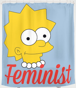 The Simpsons Feminist Lisa Simpson Shower Curtain