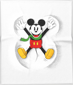 Mickey Mouse Snow Angel Throw Blanket