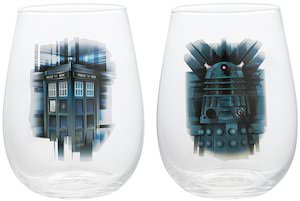 Doctor Who Tardis And Dalek 2 Piece Glass Set