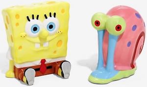 Spongebob and Gary Salt And Pepper Shaker