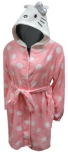 Hello Kitty Polka Dot Hooded Bath Robe