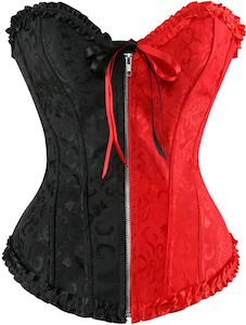 Red And Black Harley Quinn Costume Corset