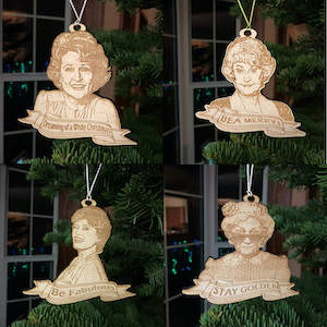 Golden Girls Wooden Christmas Ornaments