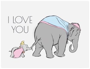 Dumbo I Love You Post Card